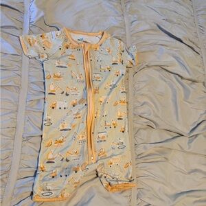 Construction Print bamboo romper